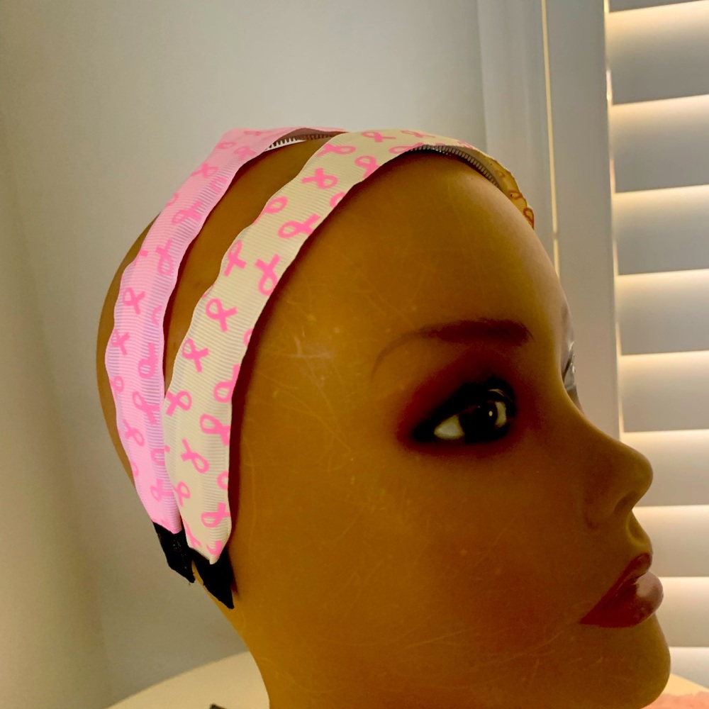 Cancer awareness headbands (light) and dark pink